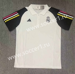 2023-2024 Real Madrid Black&White Thailand Polo Shirt-709