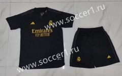 2023-2024 Real Madrid 2nd Away Black Soccer Uniform-718