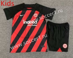 2023-2024 Eintracht Frankfurt Home Red&Black Stripe Kids/Youth Soccer Uniform-7809