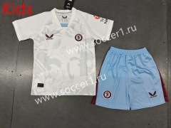 2023-2024 Aston Villa Away White Kids&Youth Soccer Uniform-8679
