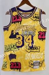 Los Angeles Lakers 96-97 Mitchell&Ness Heat-pressed Camouflage Color #34 NBA Jersey-311