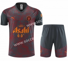 2023-2024 Manchester City Gray&Red Thailand Soccer Uniform-4627