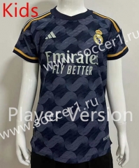 (Without Shorts) Player Version 2023-2024 Real Madrid Away Dark Blue Thailand Kids/Youth Soccer jersey-SJ