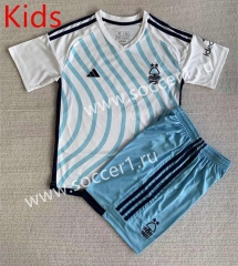 2023-2024 Nottingham Forest Away Blue&White Kids/Youth Soccer Uniform-AY