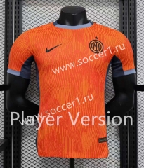 Player Version 2023-2024 Inter Milan 2nd Away Orange Thailand Soccer Jersey AAA-888