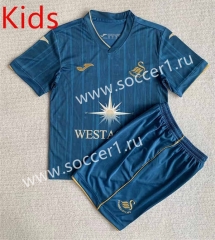 2023-2024 Swansea City Away Blue Kids/Youth Soccer Uniform-AY