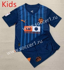 2023-2024 Valencia Away Blue Kids/Youth Soccer Uniform-AY