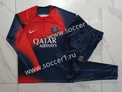 2023-2024 Paris SG Red Inkjet Thailand Soccer Tracksuit -815