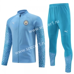 2023-2024 Manchester City Sky Blue Thailand Soccer Jacket Uniform-4627