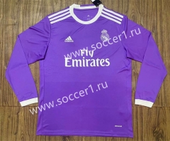 Retro Version 16-17 Real Madrid Away Purple LS Thailand Soccer Jersey AAA-SL
