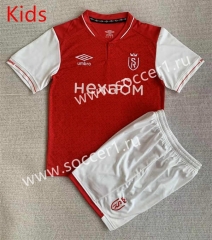 2023-2024 Stade de Reims Home Red Kids/Youth Soccer Uniform-AY