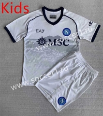 2023-2024 Napoli Away White Kid/Youth Soccer Uniform-AY