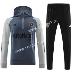 2023-2024 Inter Miami Gray Thailand Soccer Tracksuit With Hat-4627