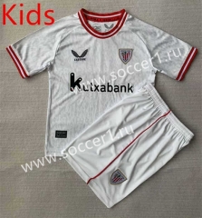 2023-2024 Athletic Bilbao 2nd Away White Kids/Youth Soccer Unifrom-AY
