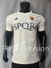 Player Version 2023-2024 Roma Away White Thailand Soccer Jersey AAA-CS