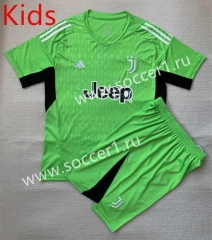 2023-2024 Juventus Goalkeeper Green Kid/Youth Soccer Uniform-AY
