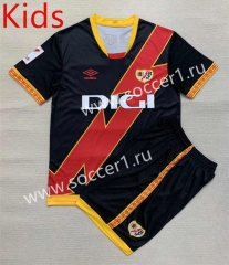 2023-2024 Rayo Vallecano Away Black&Red Kids/Youth Soccer Uniform-AY
