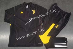(S-3XL)2023-2024 Juventus Black Thailand Soccer Tracksuit-GDP