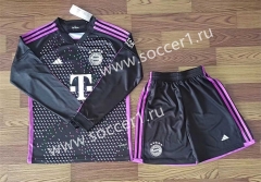 2023-2024 Bayern München Away Black LS Thailand Soccer Uniform AAA-709