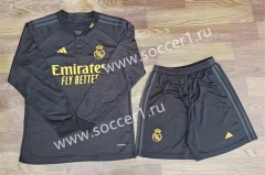 2023-2024 Real Madrid 2nd Away Black LS Thailand Soccer Uniform-709