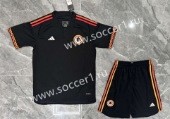 2023-2024 Roma 2nd Away Black Soccer Uniform-GB