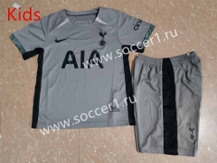 2023-2024 Tottenham Hotspur 2nd Away Gray Kids/Youth Soccer Uniform-507