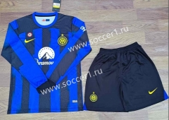 2023-2024 Inter Milan Home Blue&Black LS Soccer Uniform-709