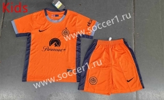 2023-2024 Inter Milan 2nd Away Orange Kid/Youth Soccer Uniform-8679