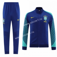2023-2024 Brazil Blue Thailand Soccer Jacket Uniform -LH
