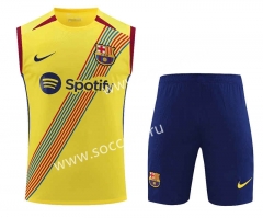 2023-2024 Barcelona Yellow Thailand Training Soccer Vest Uniform-418