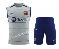 2023-2024 Barcelona Grey Thailand Training Soccer Vest Uniform-418