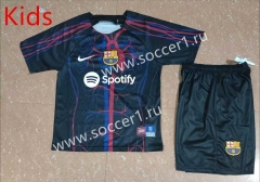 2023-2024 Jointly-Designed Barcelona Black Kid/Youth Soccer Uniform-507