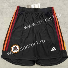 2023-2024 Roma 2nd Away Black Thailand Soccer Shorts