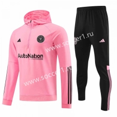 2023-2024 Inter Miami Pink Thailand Soccer Tracksuit With Hat-4627