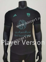 Player Version 2023-2024 Al-Ahli Saudi 2nd Away Black Thailand Soccer Jersey AAA-6905