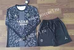 2023-2024 Paris SG 2nd Away Black LS Soccer Uniform-709