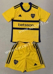 2023-24 Boca Juniors Away Yellow Soccer Uniform-AY