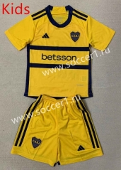 2023-24 Boca Juniors Away Yellow Kid/Youth Soccer Uniform-AY