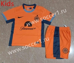 2023-24 Inter Milan 2nd Away Orange Kid/Youth Soccer Uniform-507