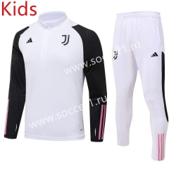 2023-2024 Juventus White Kids/Youth Soccer Tracksuit Uniform-GDP
