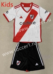 2023-24 CA River Plate Home White&Red Kids/Youth Soccer Uniform-AY