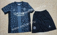 2023-24 Paris SG 2nd Away Black&Gray Soccer Uniform-912