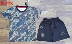 2023-24 Arsenal Grey&Black Kids/Youth Soccer Uniform-709