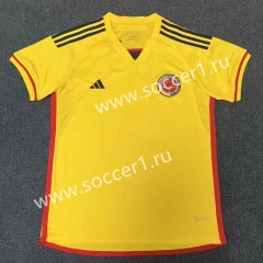 2023-24 Colombia Home Yellow Thailand Soccer Jersey AAA-8430
