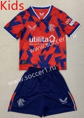 2023-24 Rangers 4th Away Red Kids/Youth Soccer Uniform-AY