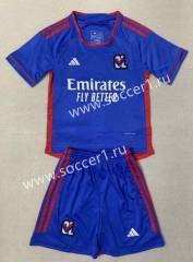2023-24 Olympique Lyonnais Away Blue Soccer Uniform-AY