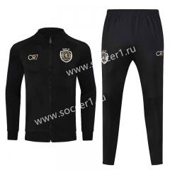 2023-2024 Sporting Clube de Portugal Black Thailand Soccer Jacket Uniform-HR