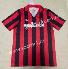 Retro Version 89-90 AC Milan Home Red&Black Thailand Soccer Jersey AAA-422
