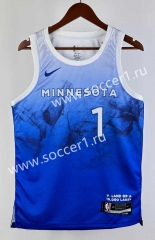 2024 City Version Minnesota Timberwolves Blue #1 NBA Jersey-311