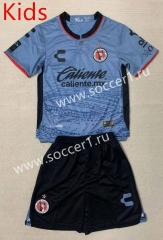 2023-24 Club Tijuana Away Blue Kids/Youth Soccer Uniform-AY